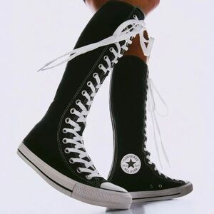 Converse Chuck Taylor All Star XXHi Black White Zipper size 10 NEW Knee High